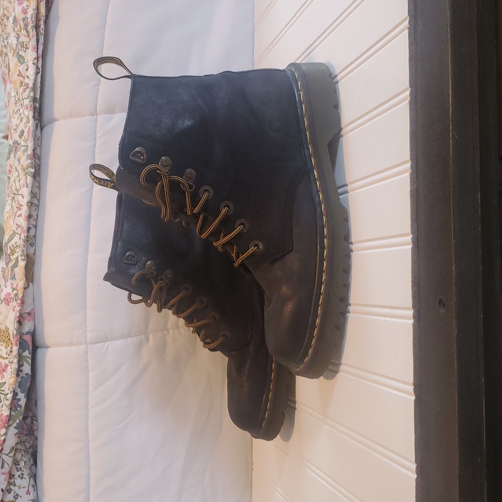 Dr. Doc Martens Luana Black Combat Boots Women's Size US 9 L Air Wair #AW004